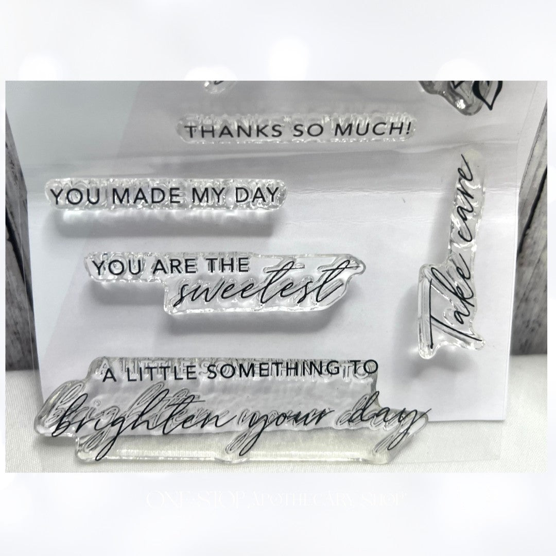 PInkfresh Studio FLORAL NOTES Flowers 4x12 Rubber Stamps Dies Stencils