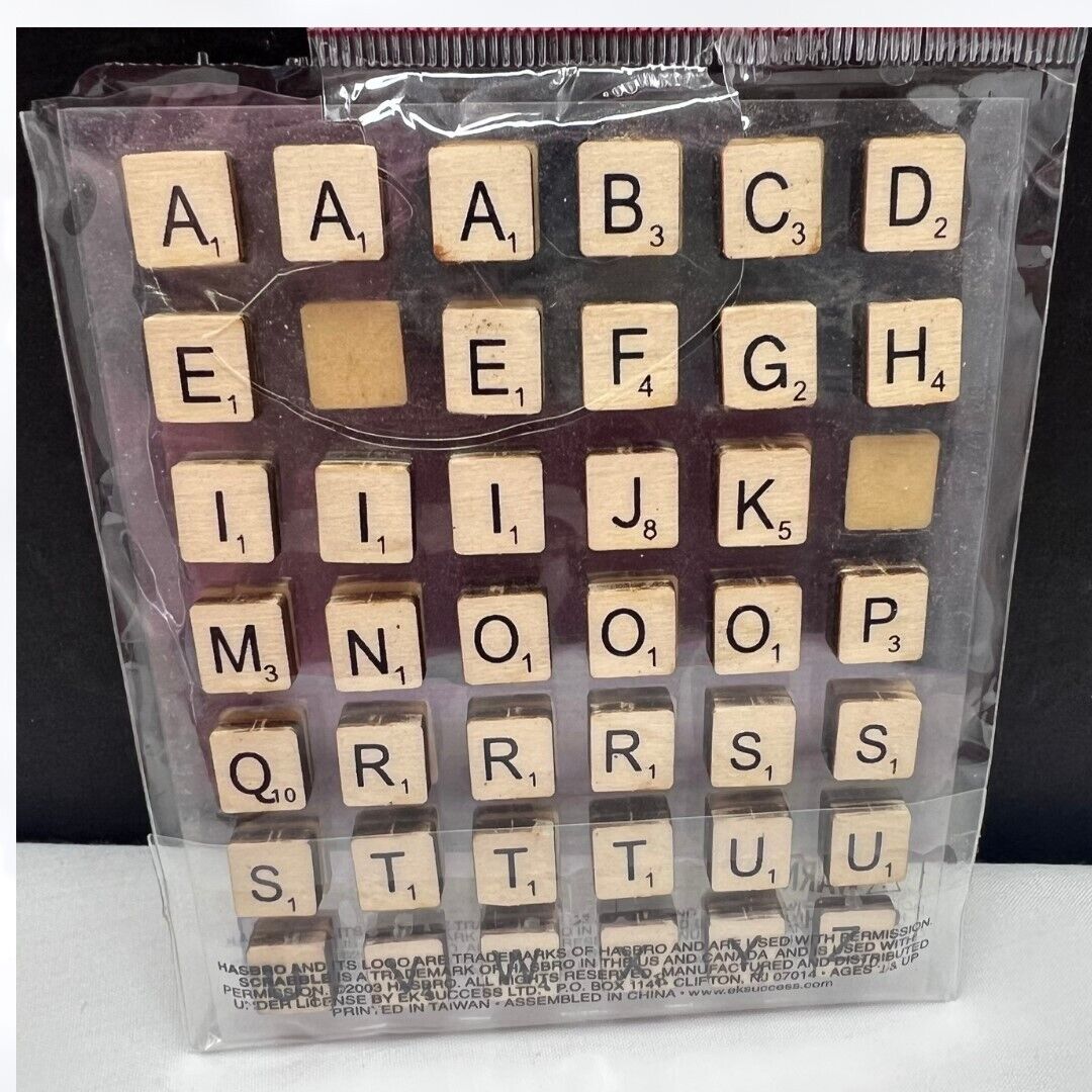 Jolees Boutique SCRABBLE TILES Board Game 3D Stickers Lot Rare
