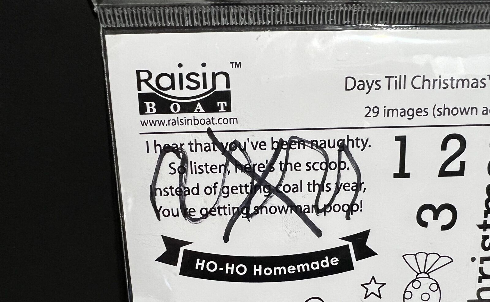 Raisin Boat DAYS TIL CHRISTMAS Artist Gal Art Painting Holiday Rubber Stamps Lot