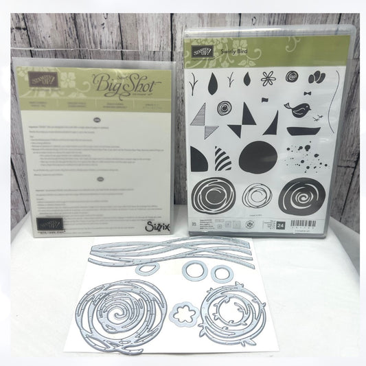 Stampin Up SWIRLY BIRD Scribbles Rubber Stamps Thinlits Dies AS IS**