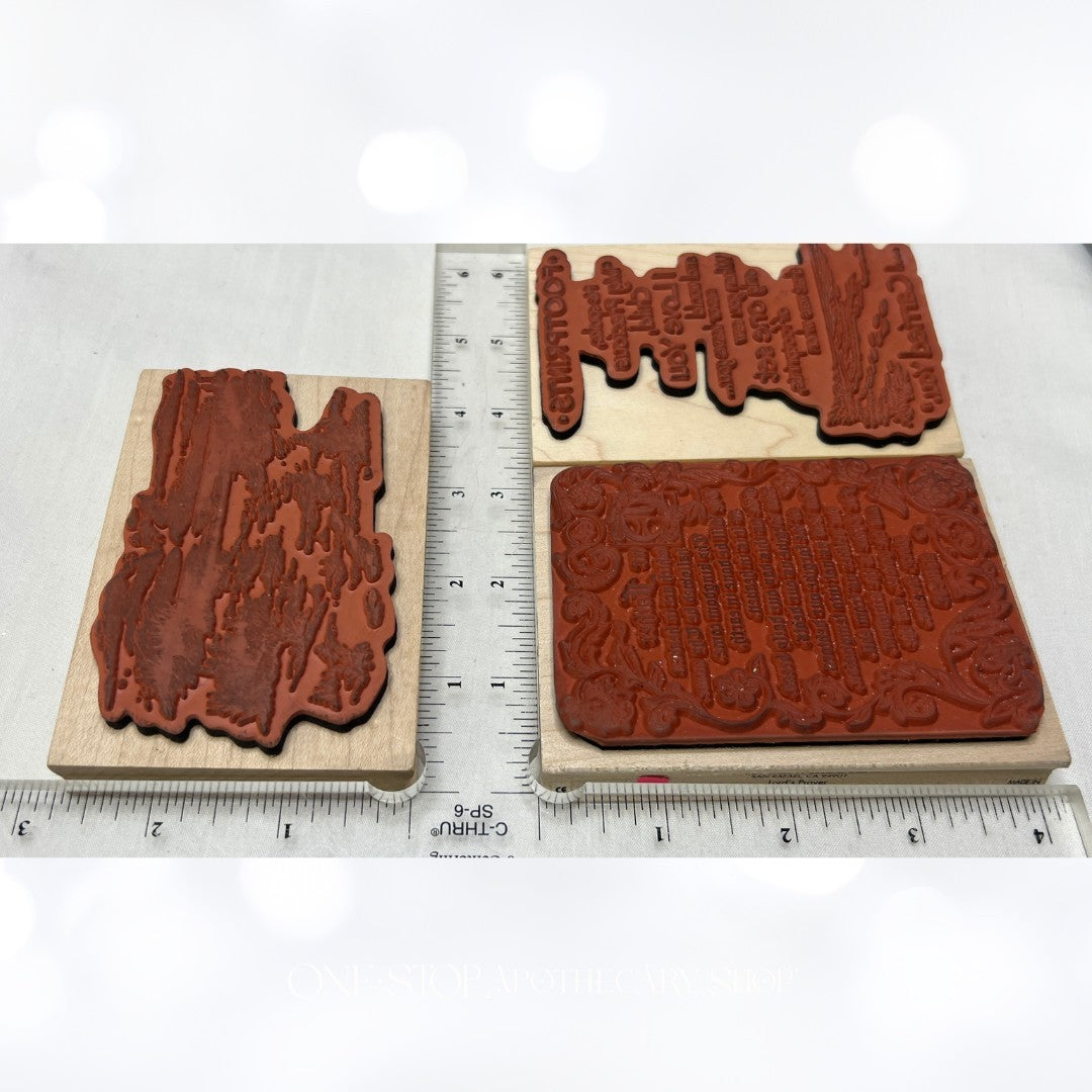 FOOTPRINTS Lord's Prayer Religious Bible Journaling Rubber Stamps Set of 3