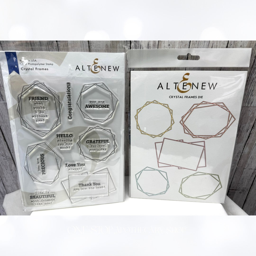 Altenew CRYSTAL FRAMES Sentiments 6x8 Rubber Stamps Dies