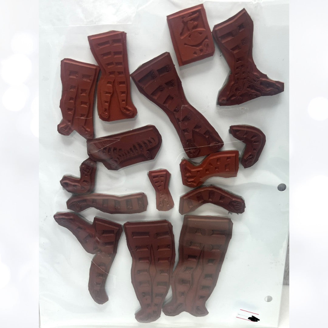 Teesha Moore ZETTIOLOGY Body Parts Legs Arms Mixed Media Rubber Stamps Rare