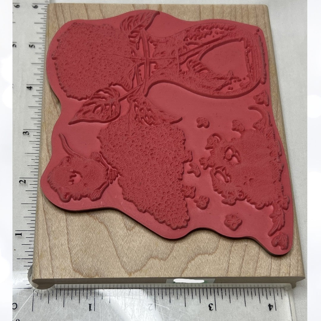 House Mouse FRAGRANT SHOWER Lilacs Flowers Mice Rubber Stamp
