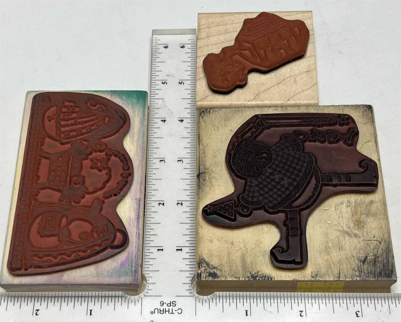 Uptown CHRISTMAS Snowman Santa Holiday Rubber Stamps Lot of 3