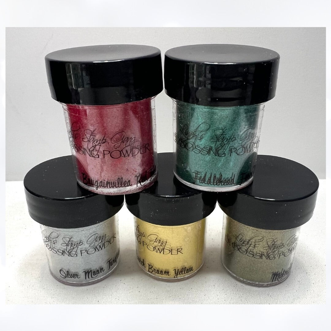 Lindy's Gang JINGLE BELLS Embossing Powder Lot of 5