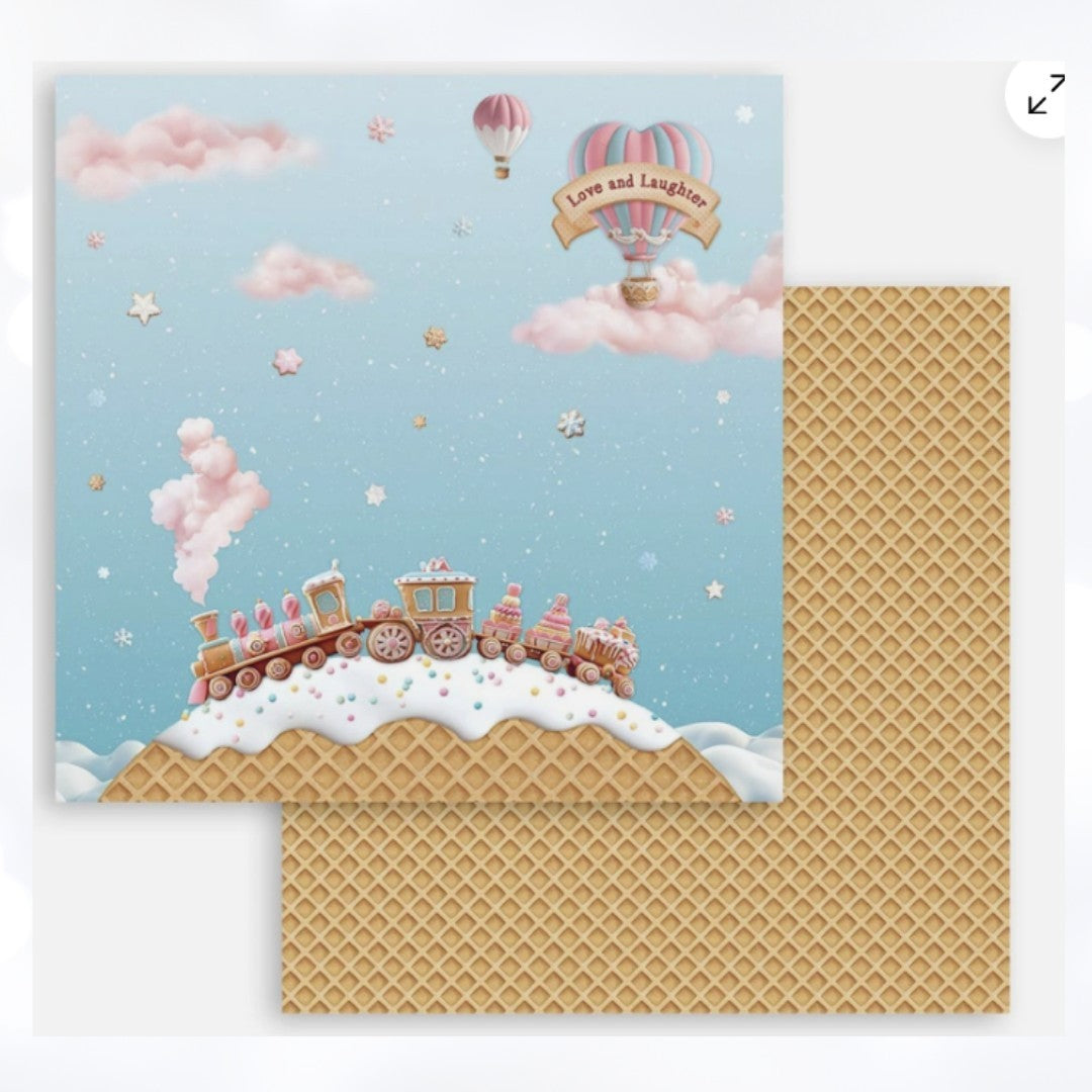 Stamperia CANDY CHRISTMAS 12x12 8x8 Cardstock Papers Packs Set of 2