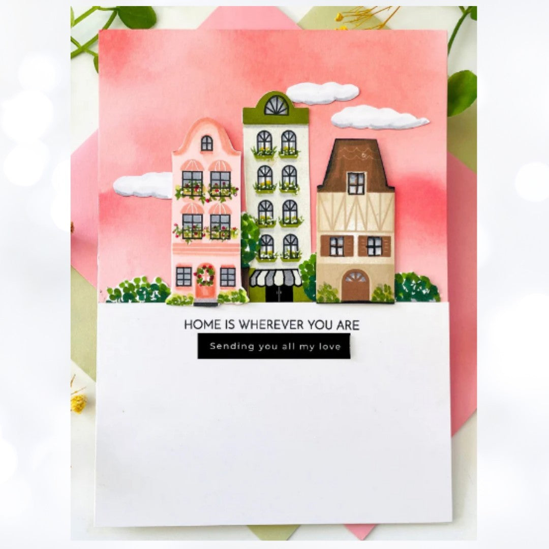 Simon Says Stamp EUROPEAN STREET BUILDINGS Village Rubber Stamps Dies