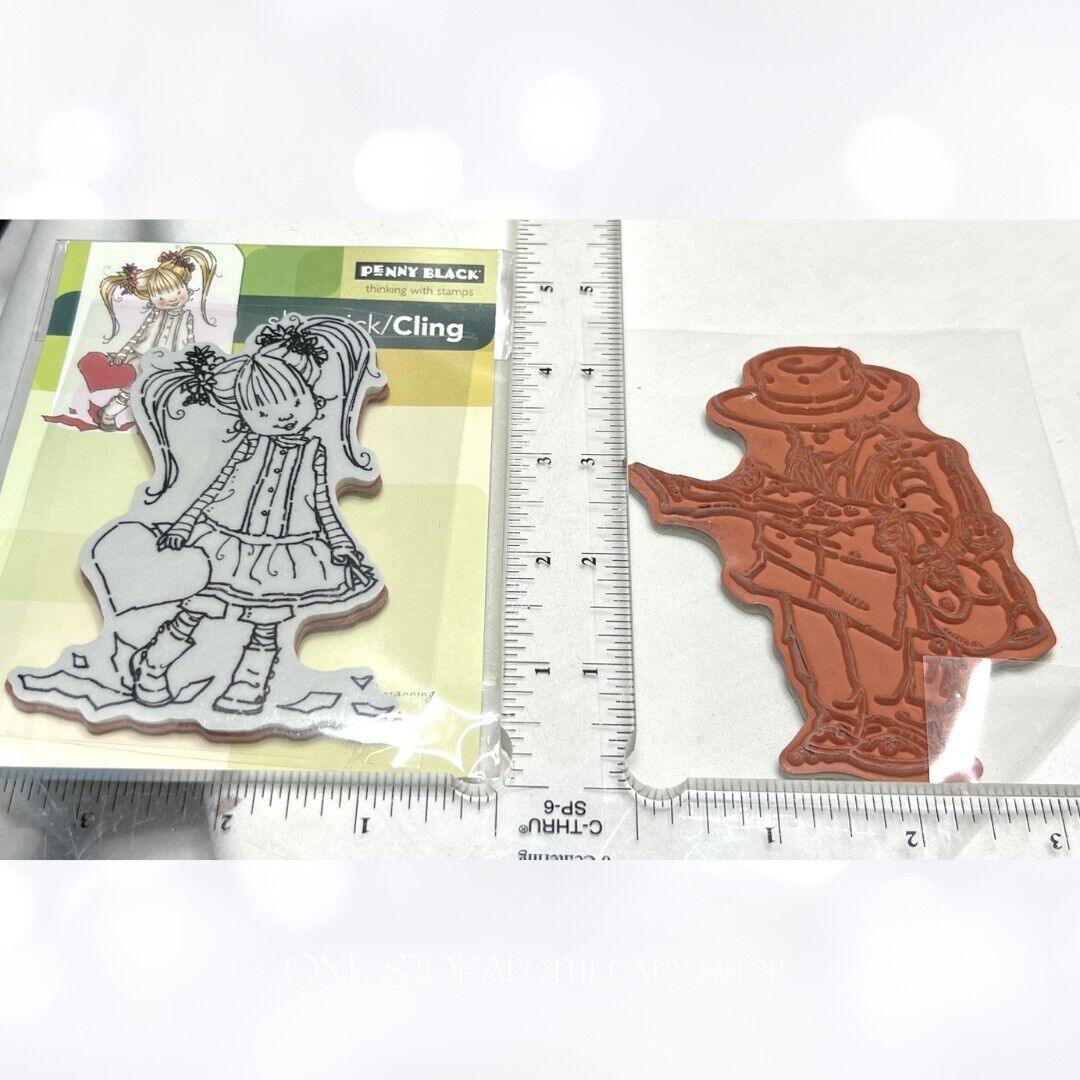 Penny Black HER HEART Explorer Little Boy Girl Kids Rubber Stamps