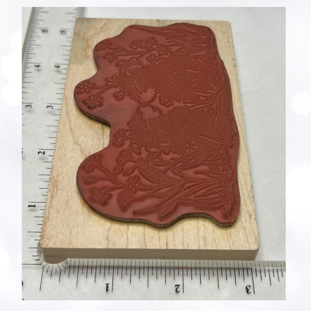House Mouse NOSE TO NOSE IN FLOWERS Mice Rubber Stamp