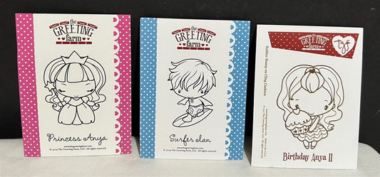 The Greeting Farm SURFER IAN Princess Birthday Anya II Girl Boy Rubber Stamps