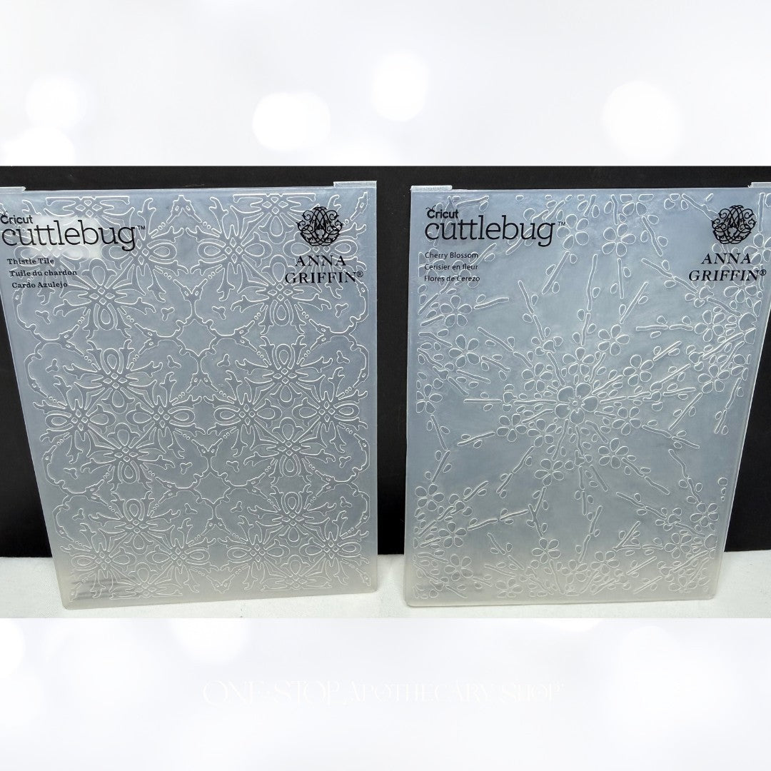 Anna Griffin Trelliage Cherry Blossom Flowers Embossing Folders Lot of 4