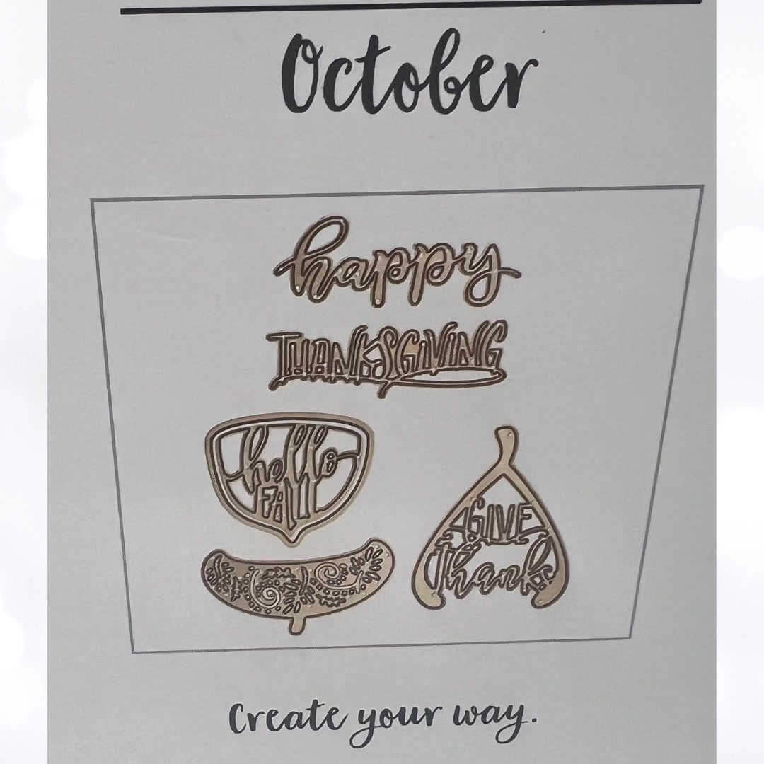 Spellbinders FALL Autumn Wreath Small Dies of the Month Sept 2017 & Oct 2018