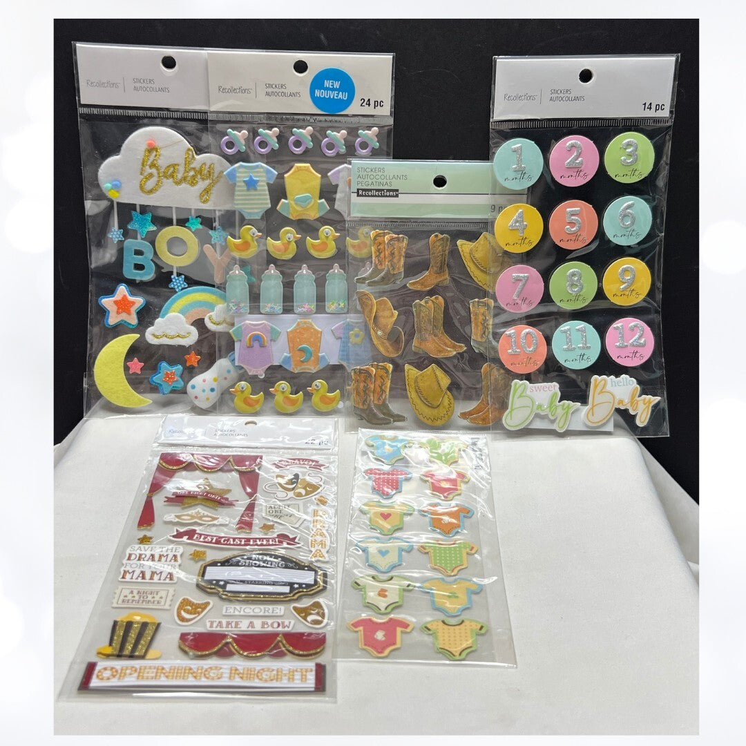 Recollections BABY CRAFTING Wedding 3D Stickers Lot of 14