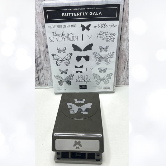 Stampin Up BUTTERFLY GALA Butterflies Rubber Stamps Punch AS IS**