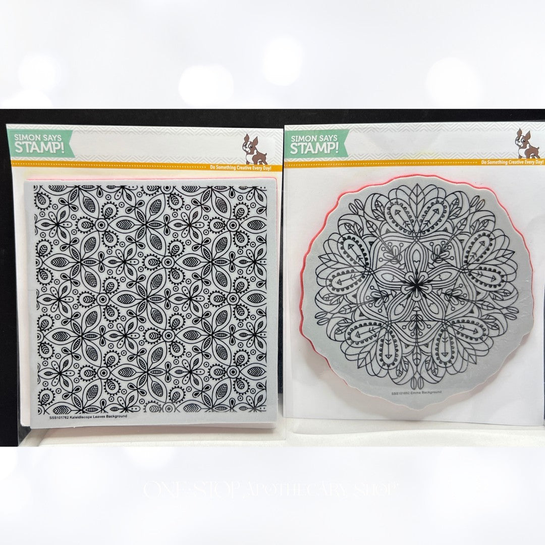 Simon Says Stamp KALEIDOSCOPE LEAVES Emma Background Rubber Stamps