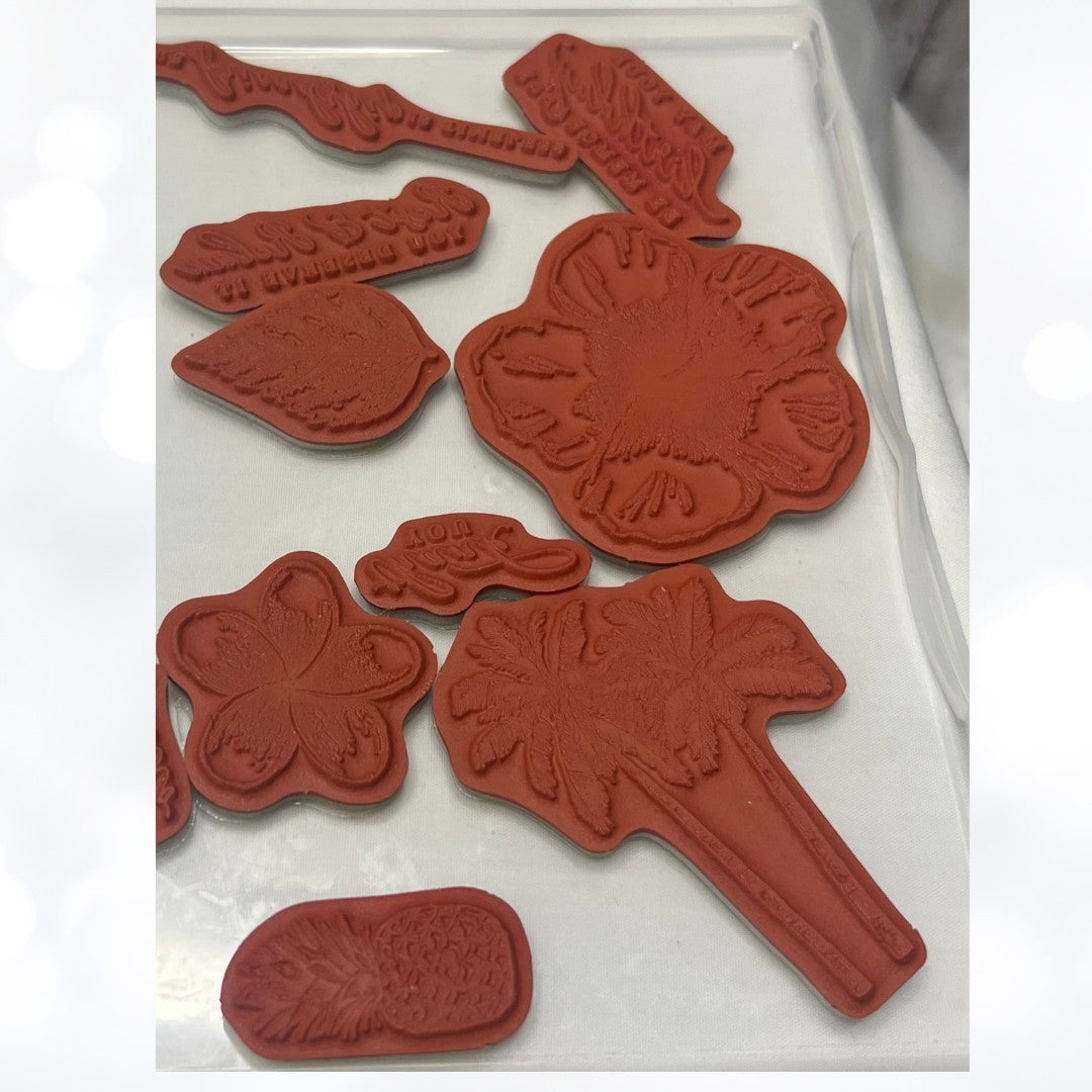 Stampin Up TIMELESS TROPICAL Hibiscus In the Tropics Rubber Stamps Dies