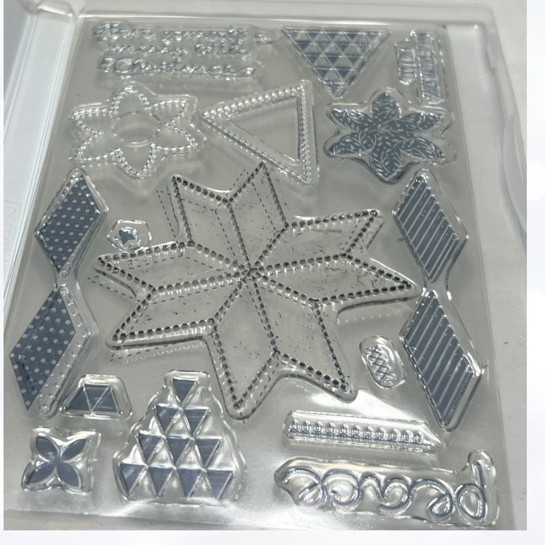 Stampin Up CHRISTMAS QUILT Rubber Stamps