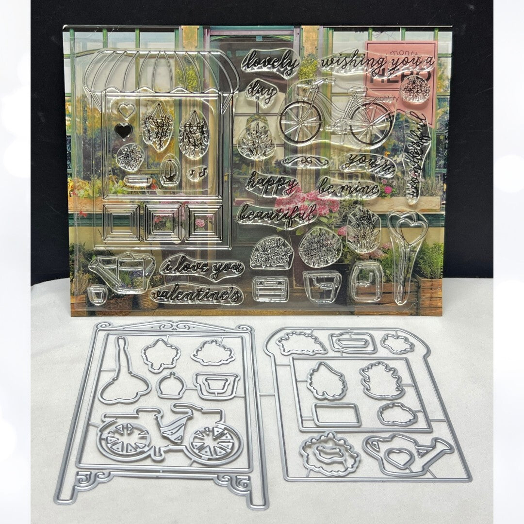 My Monthly Hero Arts Kit FLOWER SHOP January 2019 Rubber Stamps & Dies