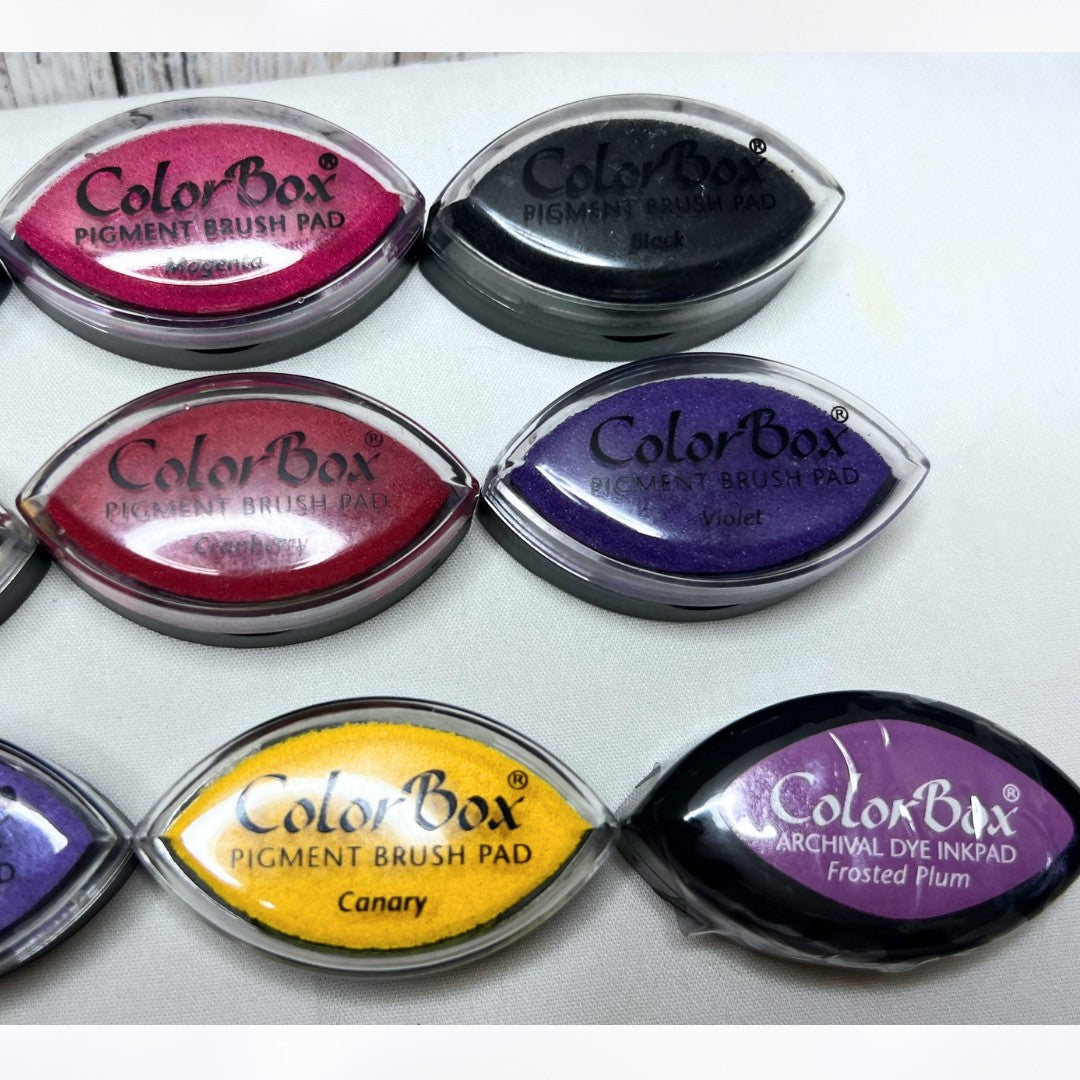 Colorbox Color Box PIGMENT INK PADS Mini Brush Pads Lot of 15