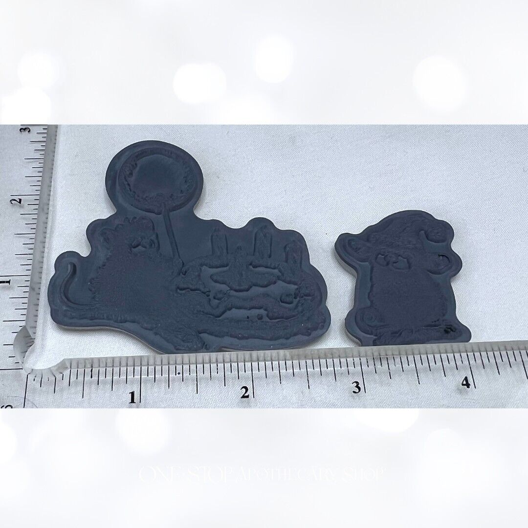 House Mouse SANTAS LITTLE HELPER Ice Cream Cat Mice Donut Rubber Stamps Lot of 3