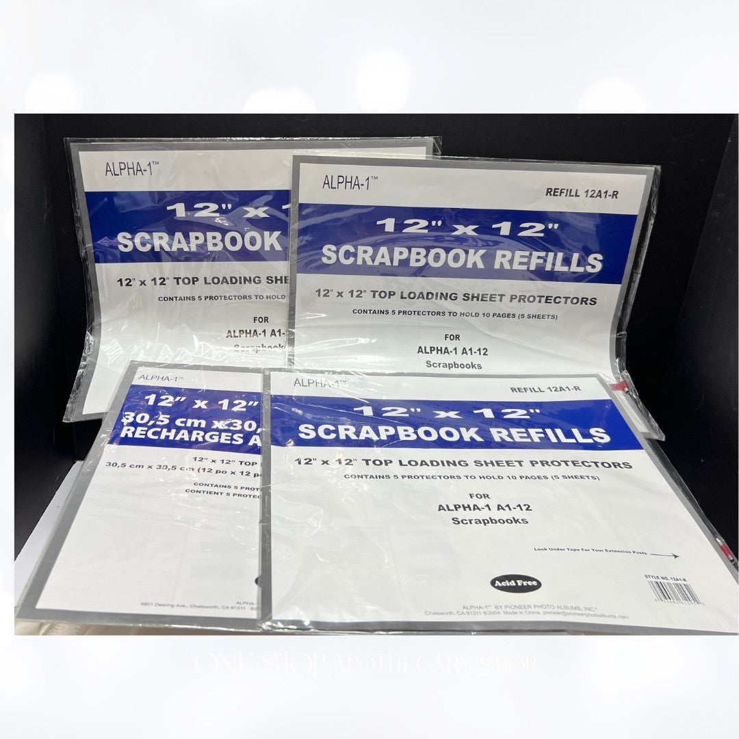 Alpha-1 PAGE PROTECTORS 12x12 Scrapbook Refill Toploading Lot of 4