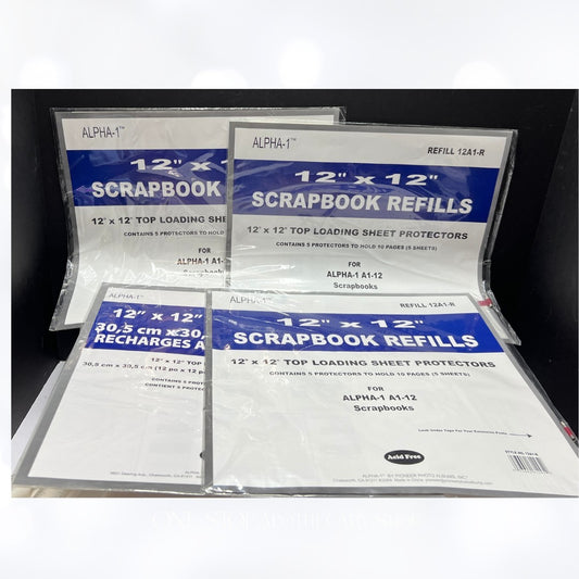 Alpha-1 PAGE PROTECTORS 12x12 Scrapbook Refill Toploading Lot of 4