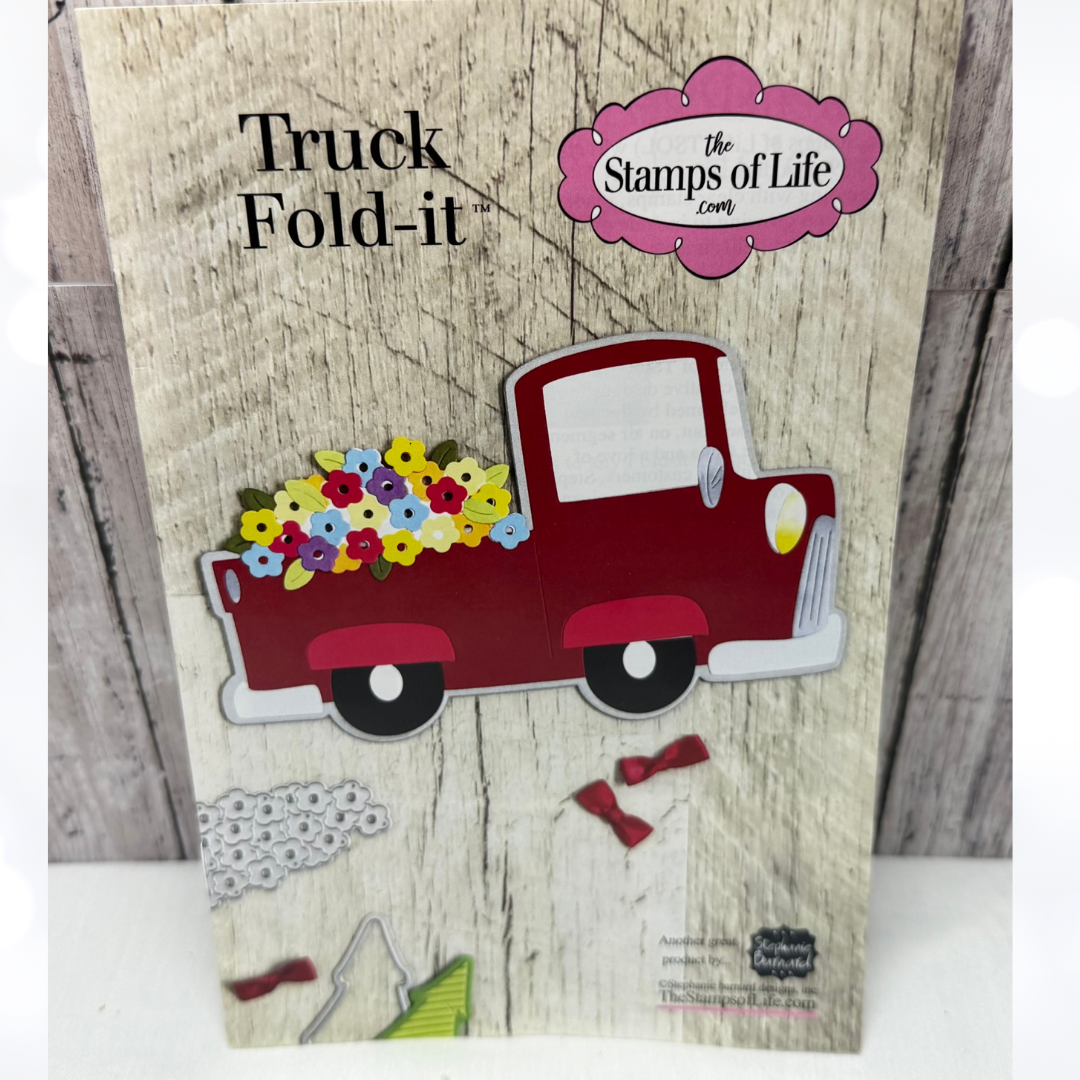 The Stamps of Life 5X7 TRUCK FOLD ITs Pickup Dies & Rubber Stamps