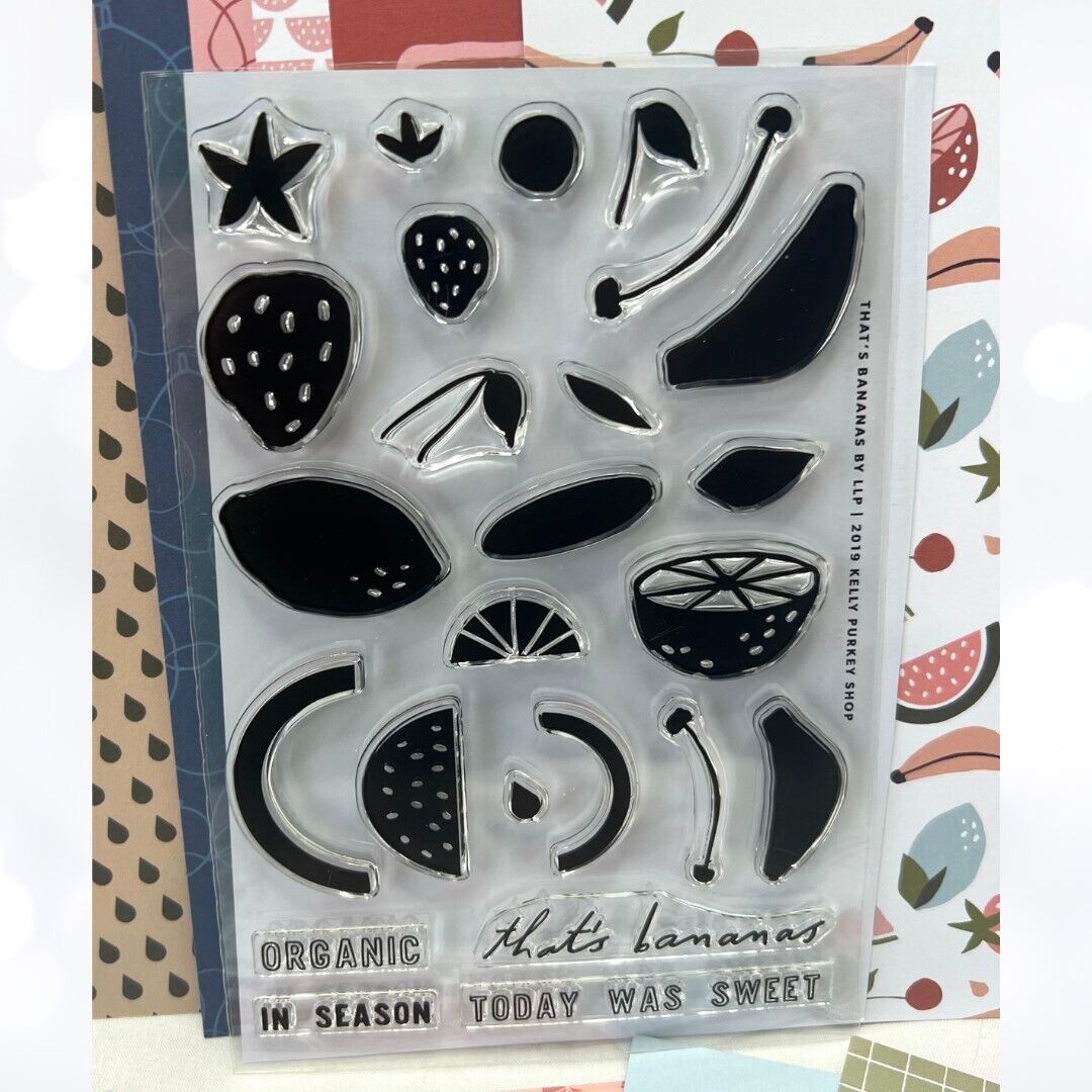 Kelly Purkey THAT'S BANANAS Fruit Planner Food Journal Papers Rubber Stamps Kit