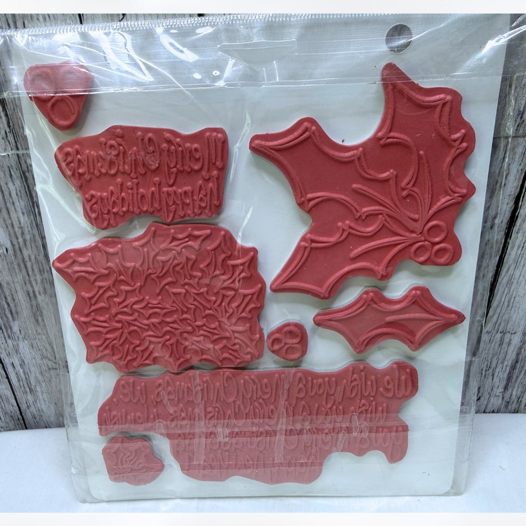 Dylusions HOLLY DAYS Christmas Holiday Mixed Media Rubber Stamps