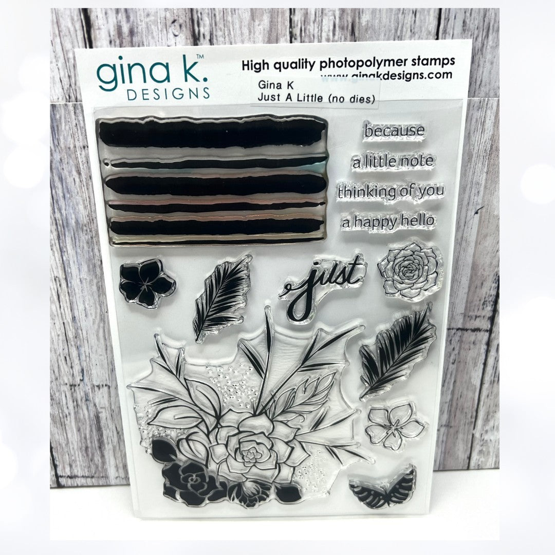 Gina K Designs JUST A LITTLE Christmas Floral 6x8 Rubber Stamps