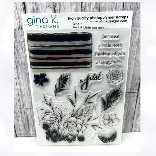 Gina K Designs JUST A LITTLE Christmas Floral 6x8 Rubber Stamps