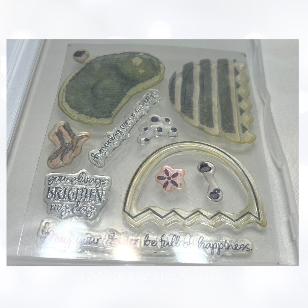 Stampin Up FULL OF HAPPINESS Easter Eggs Chick Rubber Stamps