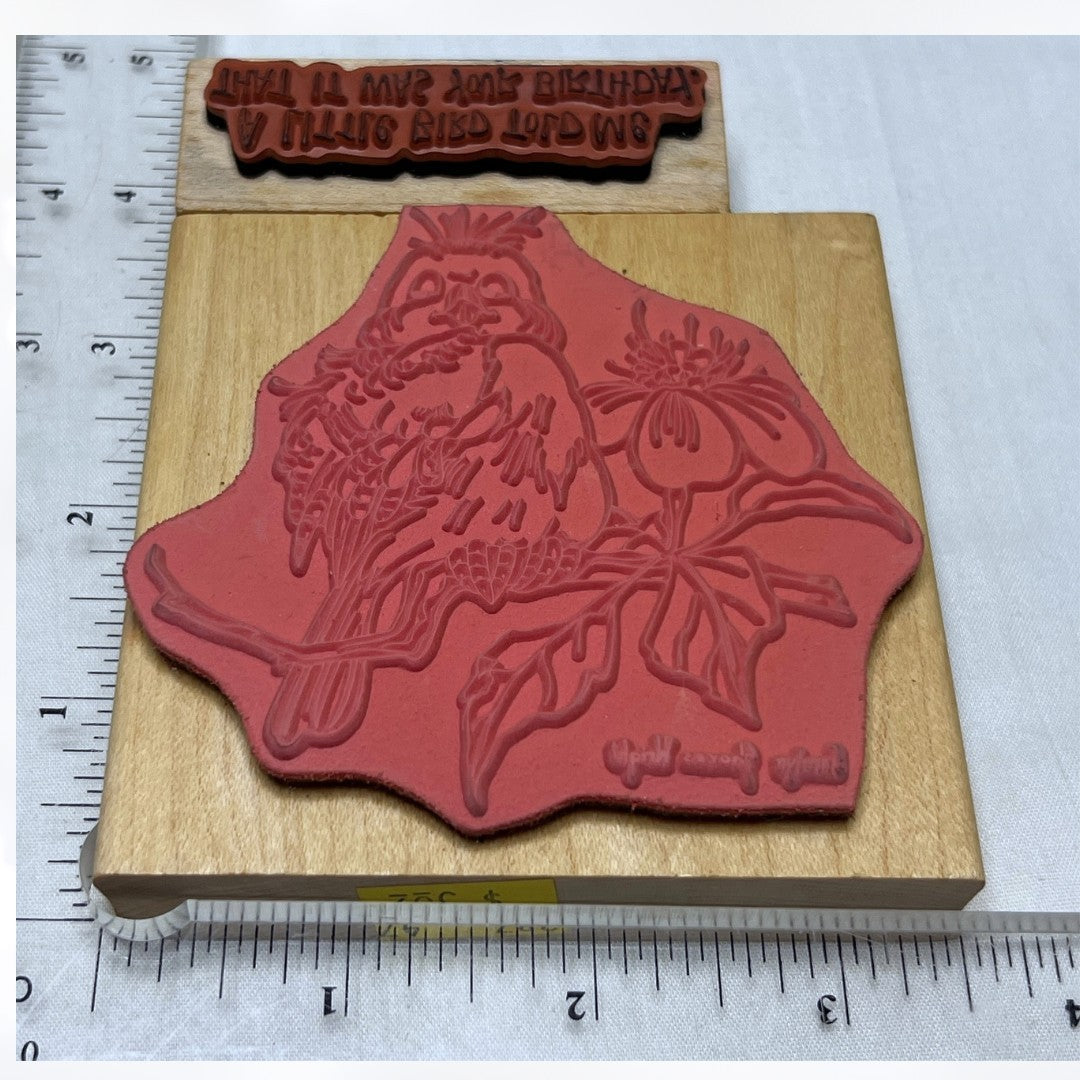 Stamps Happen BLUBIRD Carolyn Shores Wright Bird Rubber Stamps