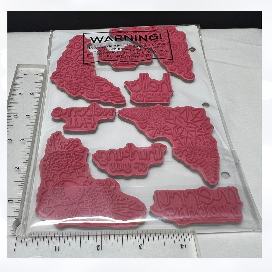 Taylored Expressions IN YOUR CORNER Fall Christmas Floral Rubber Stamps