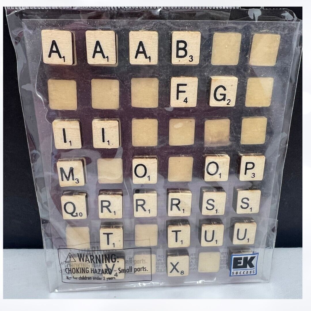 Jolees Boutique SCRABBLE TILES Board Game 3D Stickers Lot Rare