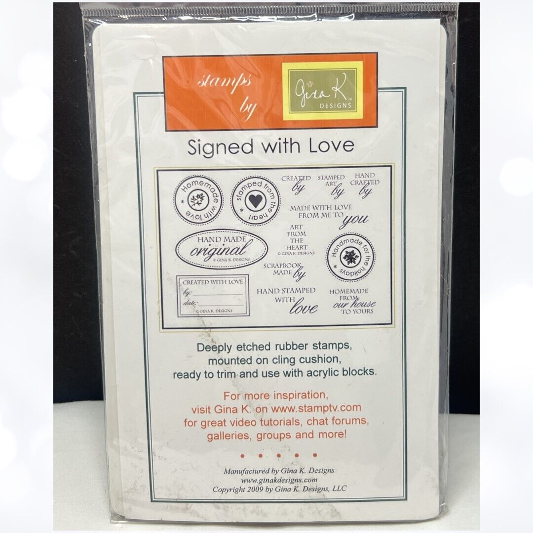 Gina K SEALED WITH LOVE Hand Stamped Created By Rubber Stamps