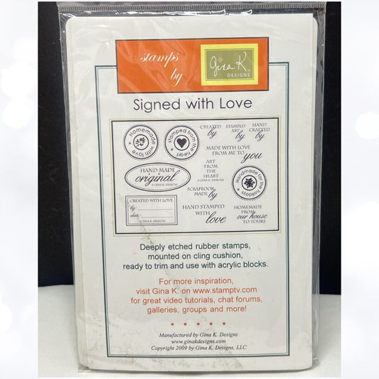 Gina K SEALED WITH LOVE Hand Stamped Created By Rubber Stamps