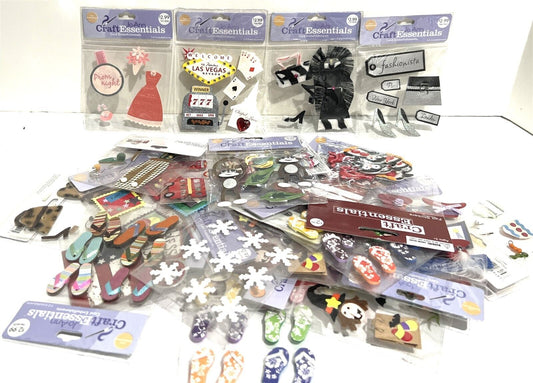 Jo-Ann Craft Essentials Holidays Flip Flops Halloween Christmas 3D Stickers Lot