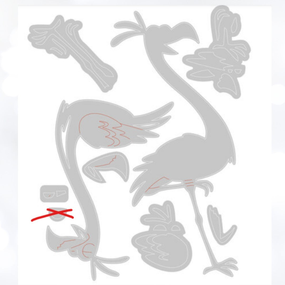 Tim Holtz COLORIZE GLADYS Flamingo Bird Thinlits Dies AS IS**