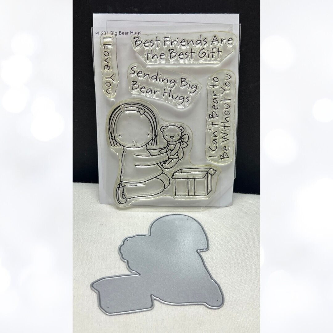 My Favorite Things BIG BEAR HUGS Teddy Pure Innocence Rubber Stamps Die