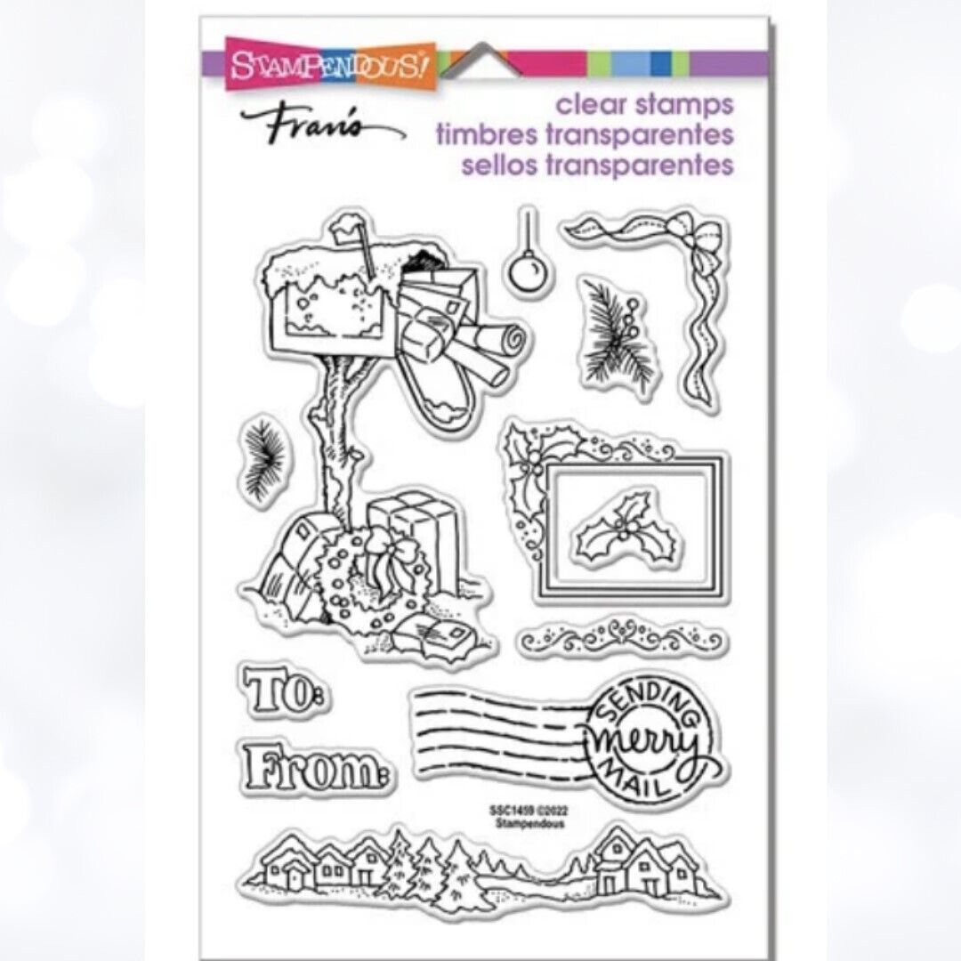 Stampendous MAILBOX Autumn Birdies Rustic Christmas Rubber Stamps Lot of 3