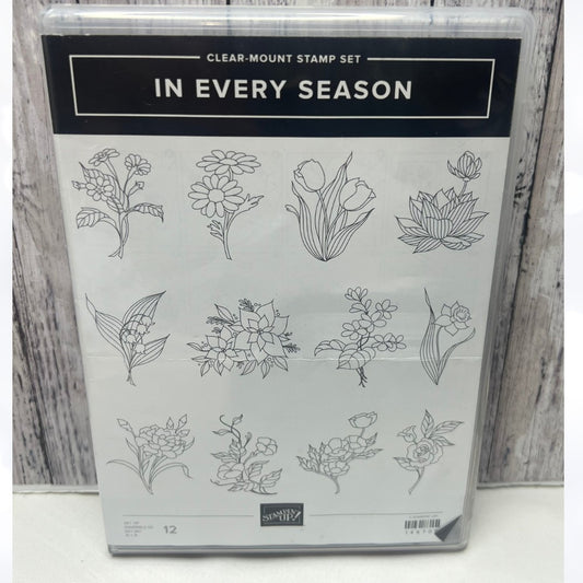 Stampin Up IN EVERY SEASON Floral Flowers Rubber Stamps