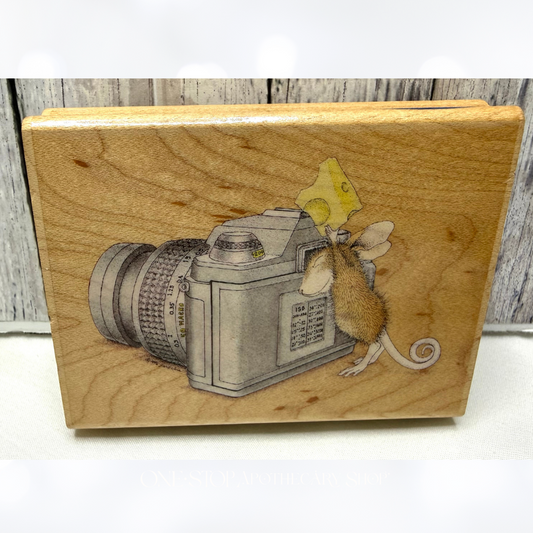 House Mouse SAY CHEESE Camera Photo Mice Rubber Stamp
