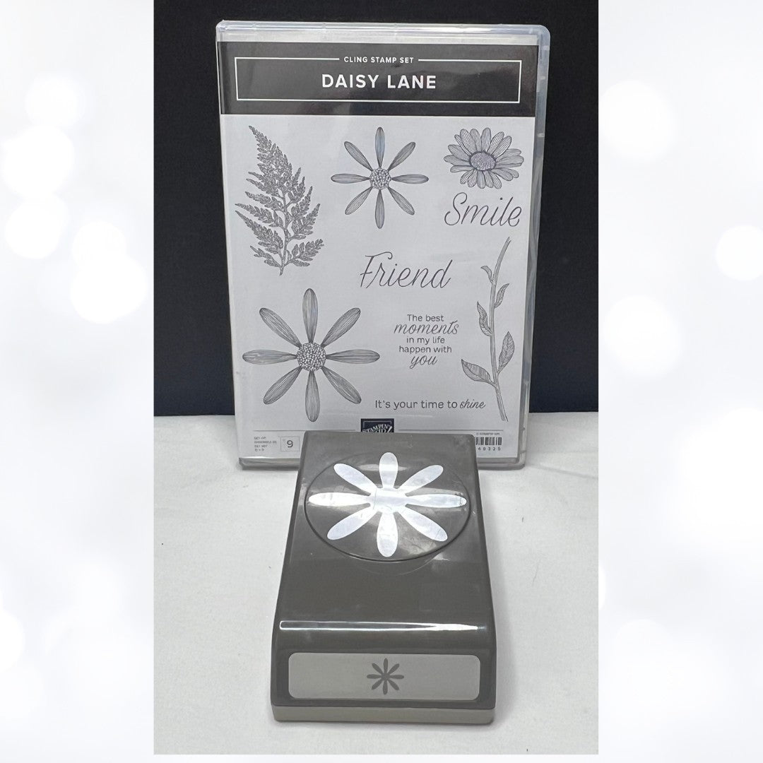 Stampin Up DAISY LANE Flowers Rubber Stamps Large Punch