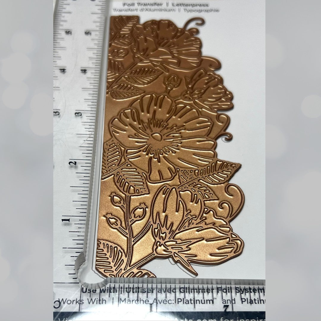Spellbinders Glimmer MAGNOLIA BLOOMS Sweet Border Flowers Hot Foil Plates Dies