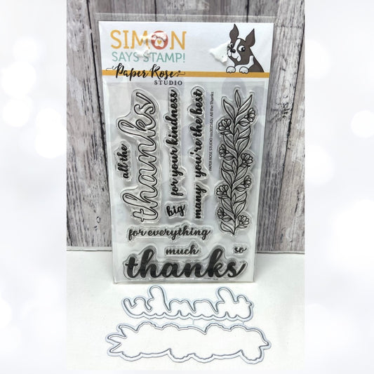 Simon Says Stamp Paper Rose ALL THE THANKS Stamptember Rubber Stamps Dies