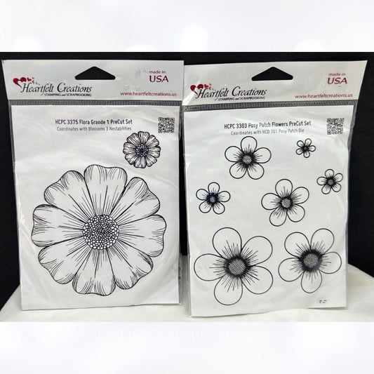 Heartfelt Creations POSTY PATCH Floral Grande 1 Flowers Rubber Stamps Set of 2