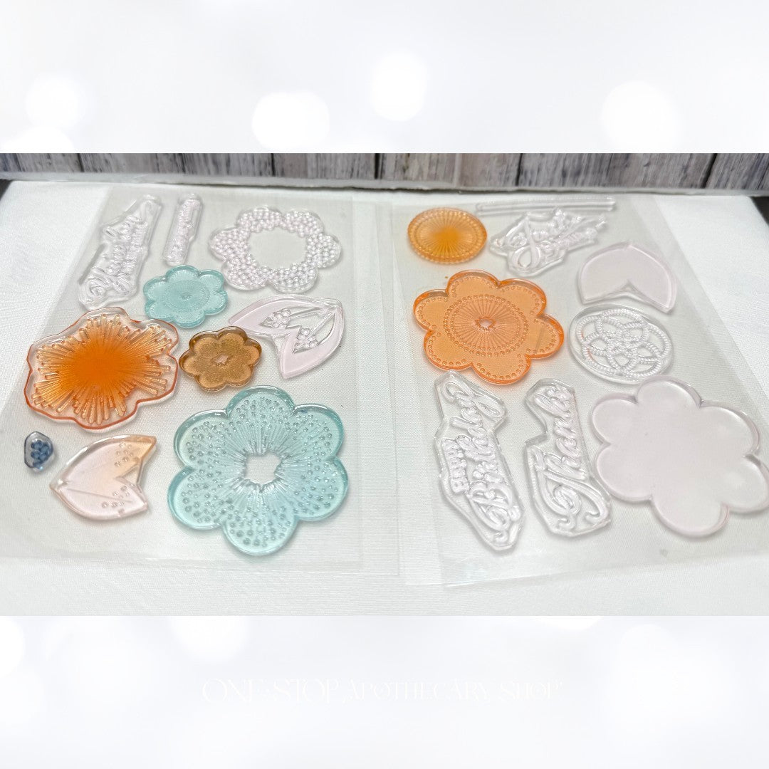 Papertrey Ink FRIENDLY FLOWERS Floral Rubber Stamps Dies