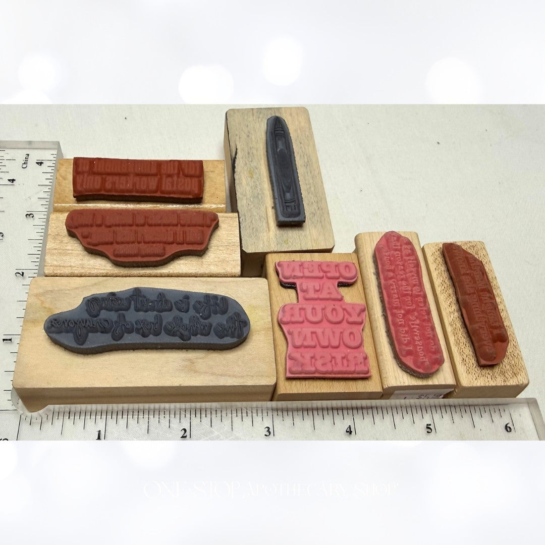 FUNNY Crayons Housewife Humor Sayings Greetings Rubber Stamps Lot of 7